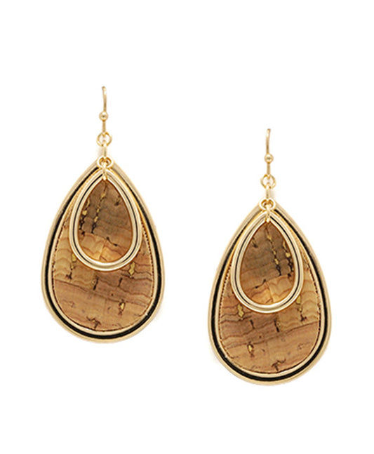 Teardrop Cork Earring