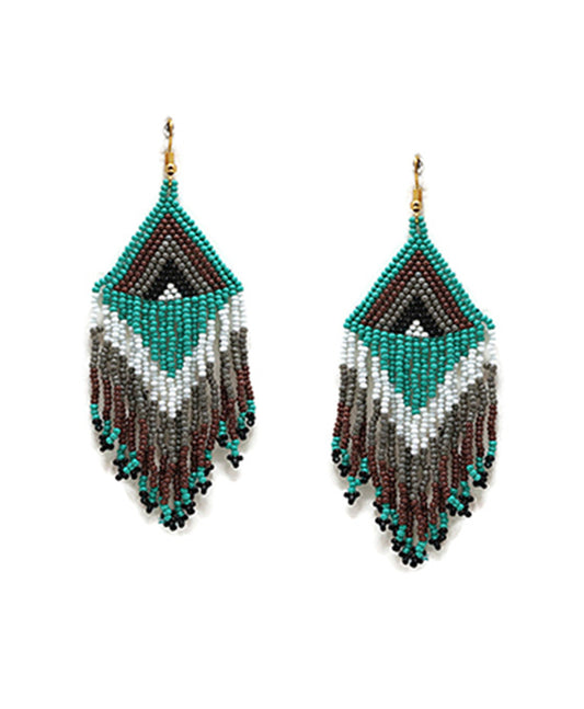 Diamond Shape Seed Bead Earring