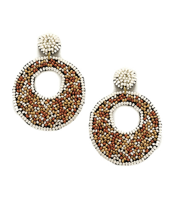 Round Seed Bead Post Earring