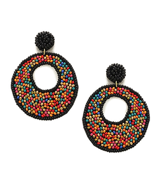 Round Seed Bead Post Earring