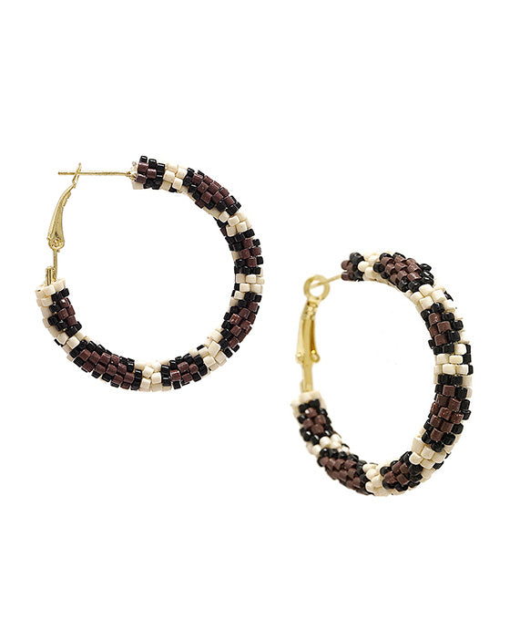 Seed Bead Hoop Earring