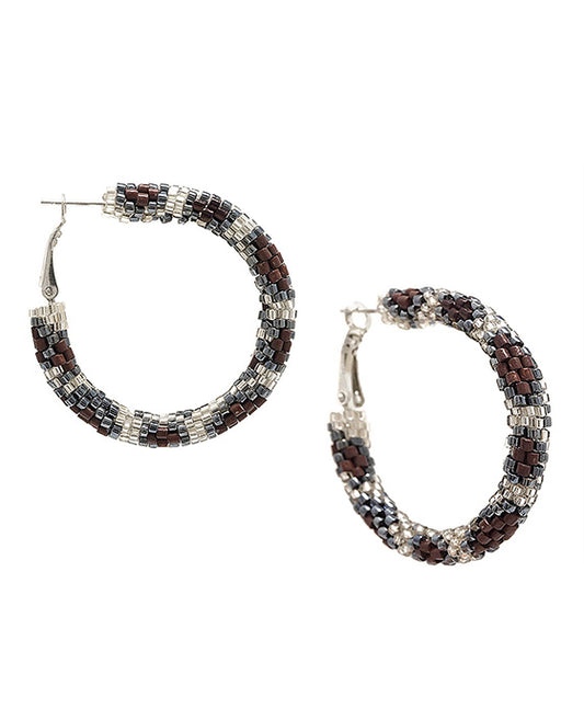 Seed Bead Hoop Earring