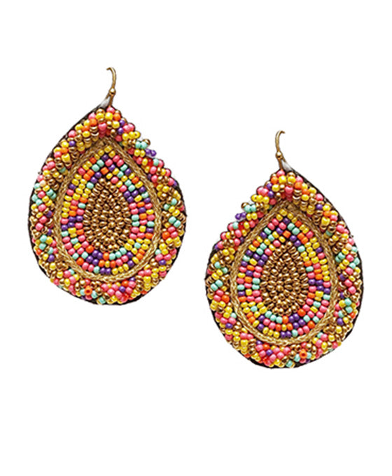 Teardrop Seed Bead Earring