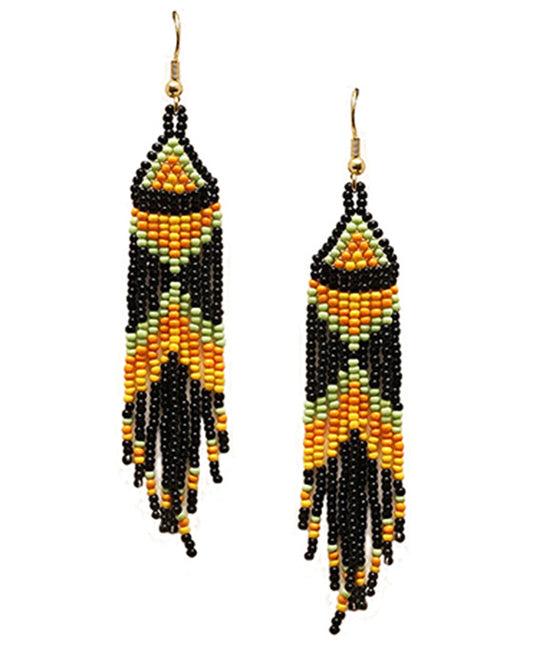 Seed Bead Fringe Earring