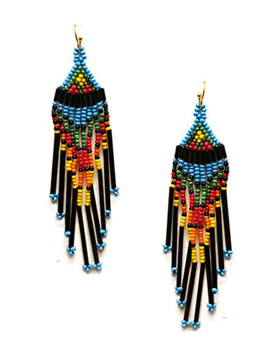 Seed Bead Fringe Earring