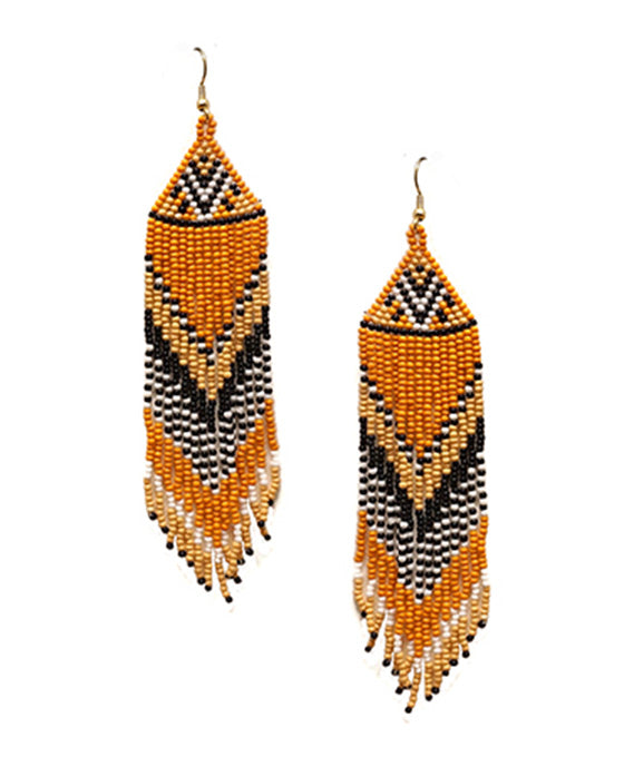 Seed Bead Fringe Earring