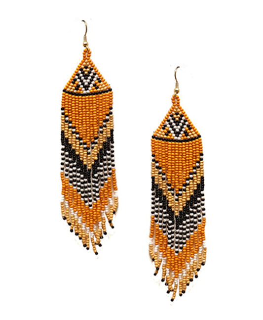 Seed Bead Fringe Earring