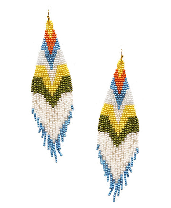 Seed Bead Fringe Earring