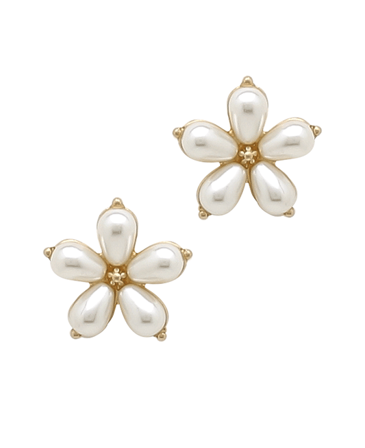 Pearl Flower Post Earring