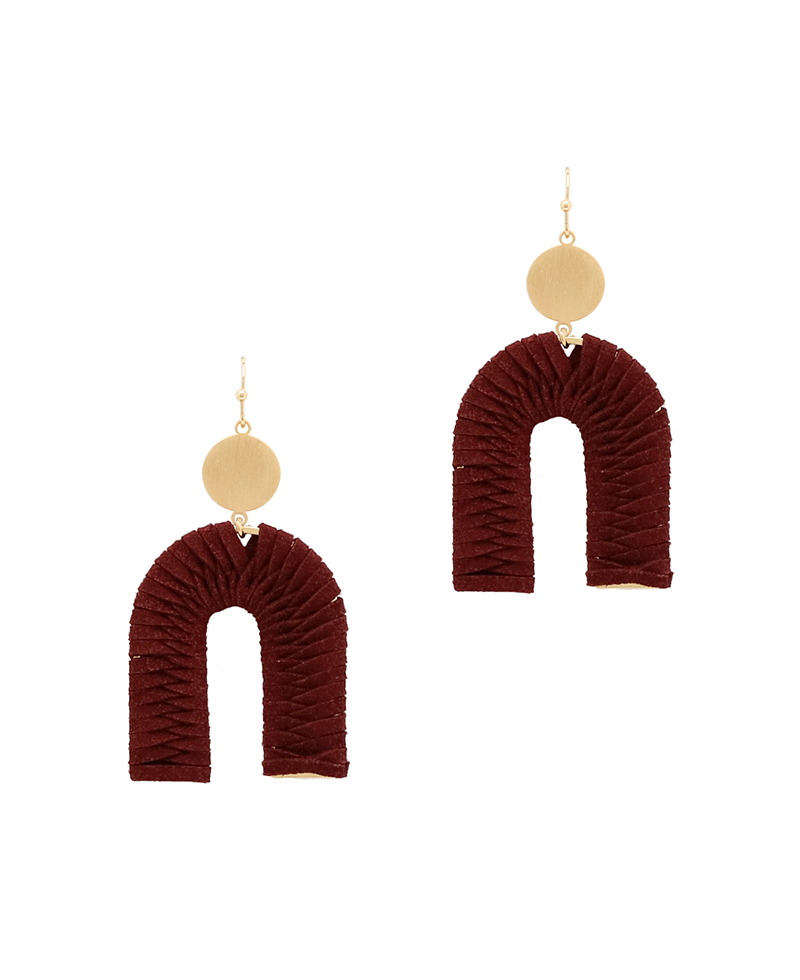 U Shape Suede Wrapped Earring