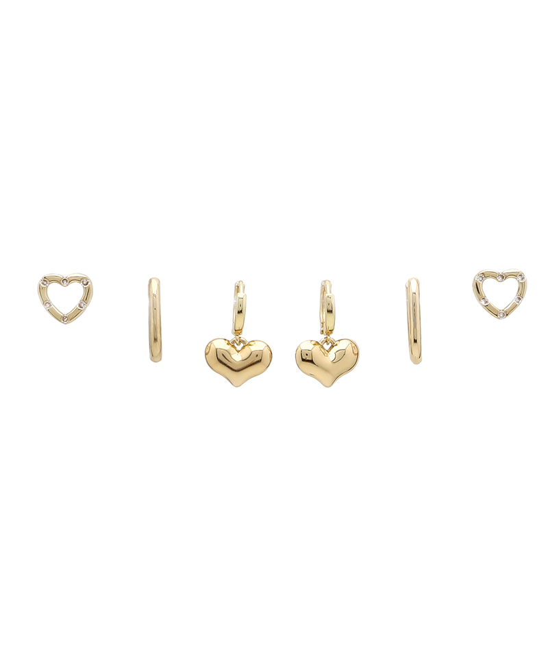 Heart 3 Pair Earring