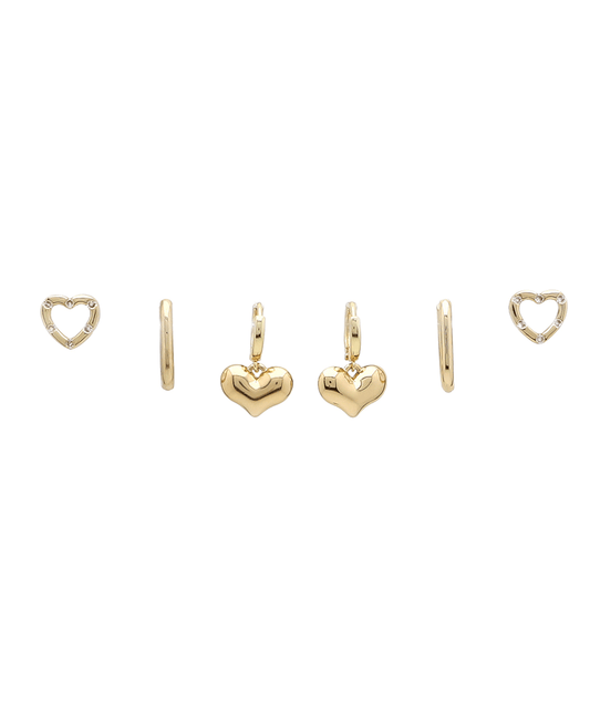 Heart 3 Pair Earring