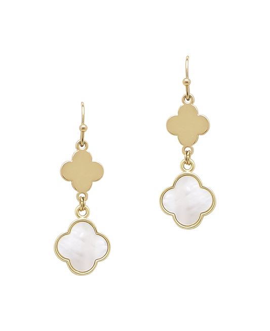 Shell Clover Drop Earring