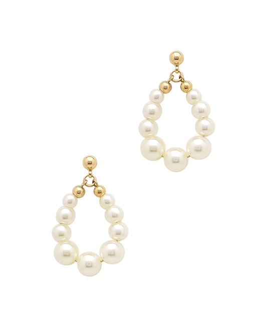 Teardrop Pearl Post Earring