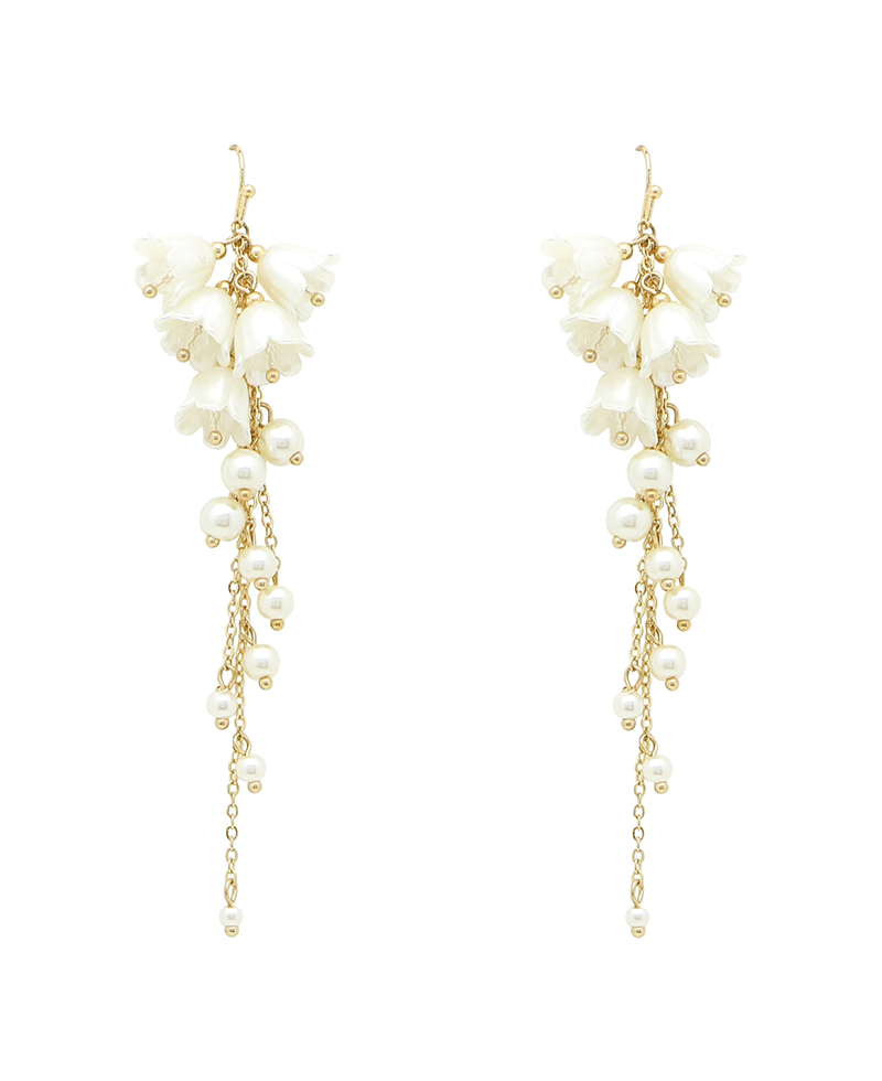 Flower & Pearl Drop Earring