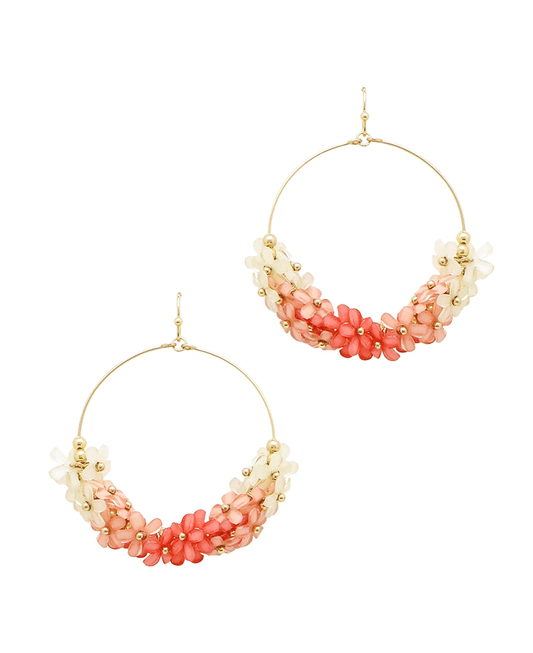 Ombre Circle Flower Earring