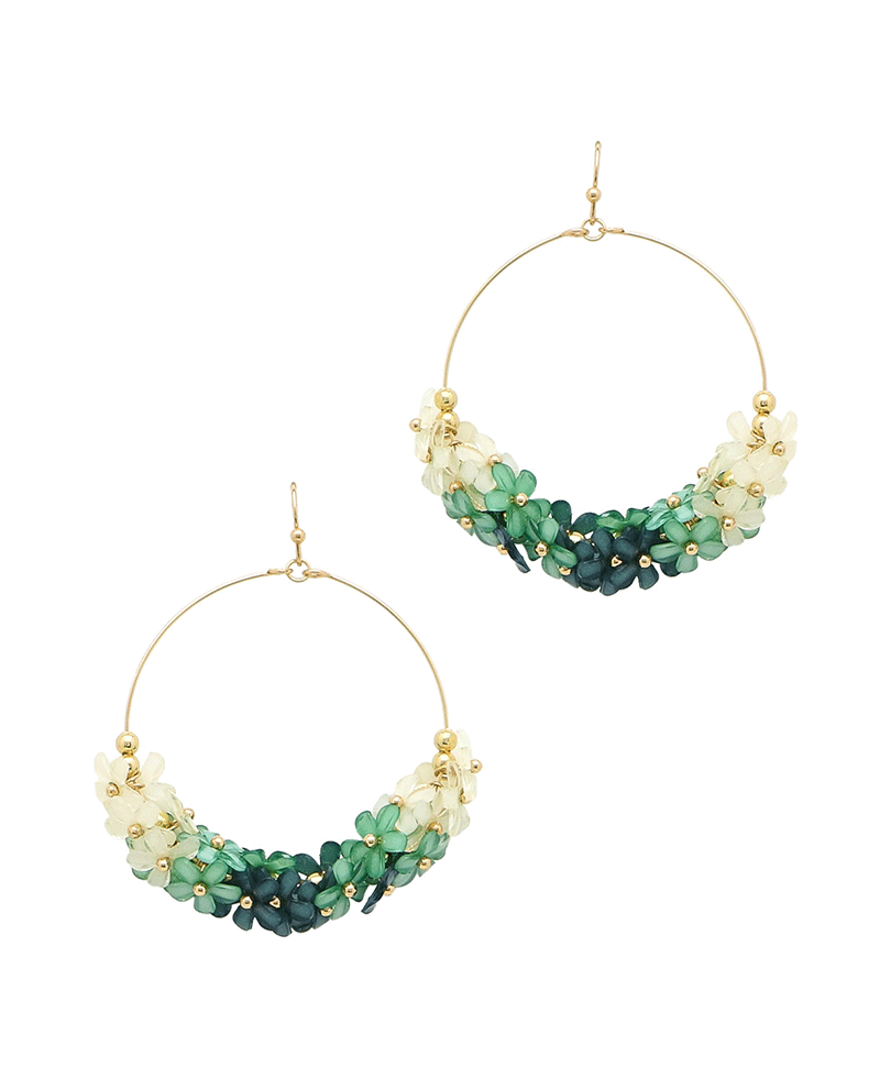 Ombre Circle Flower Earring