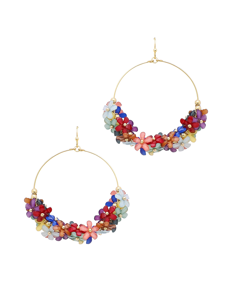 Ombre Circle Flower Earring