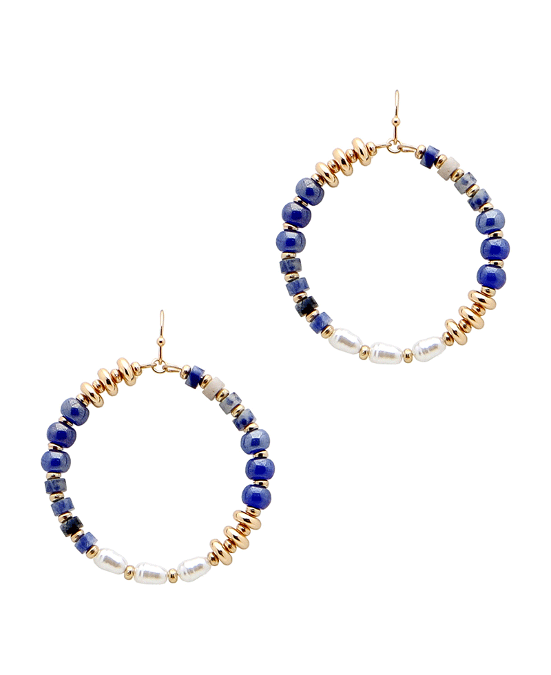 Multi Bead Round Earring