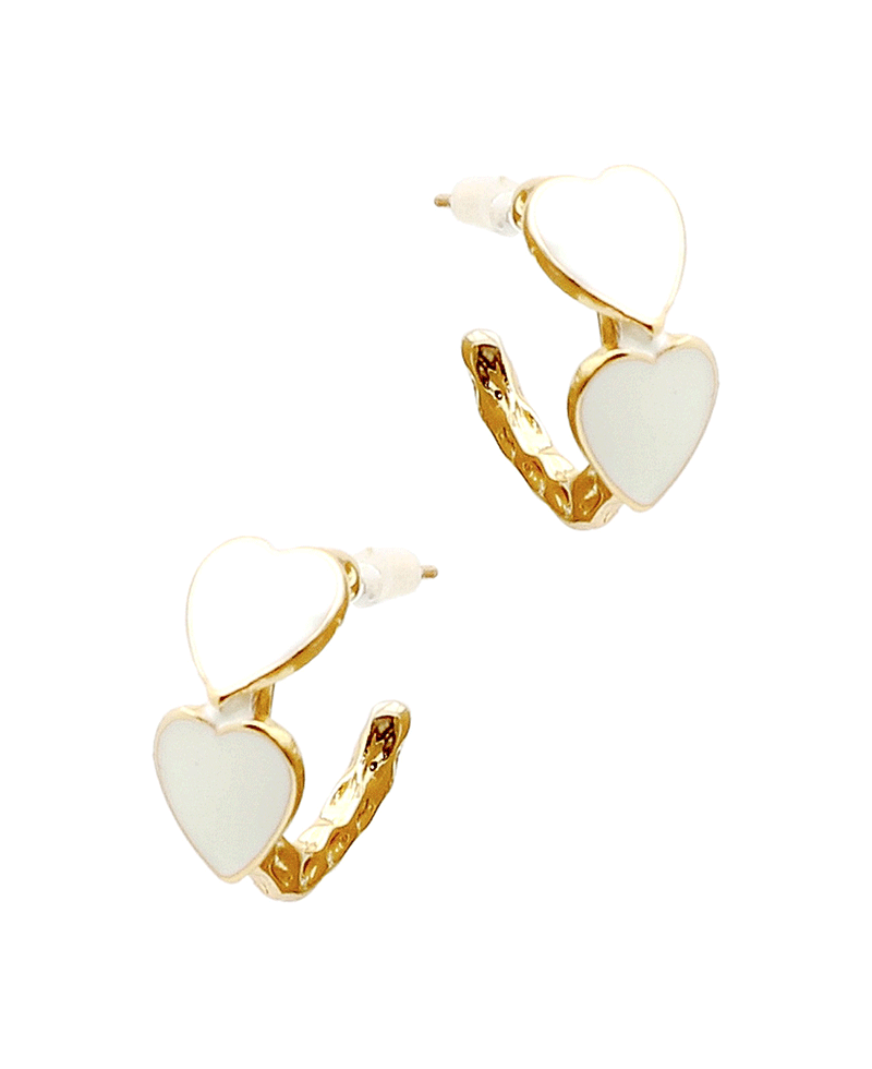 Double Heart Hoop Earring