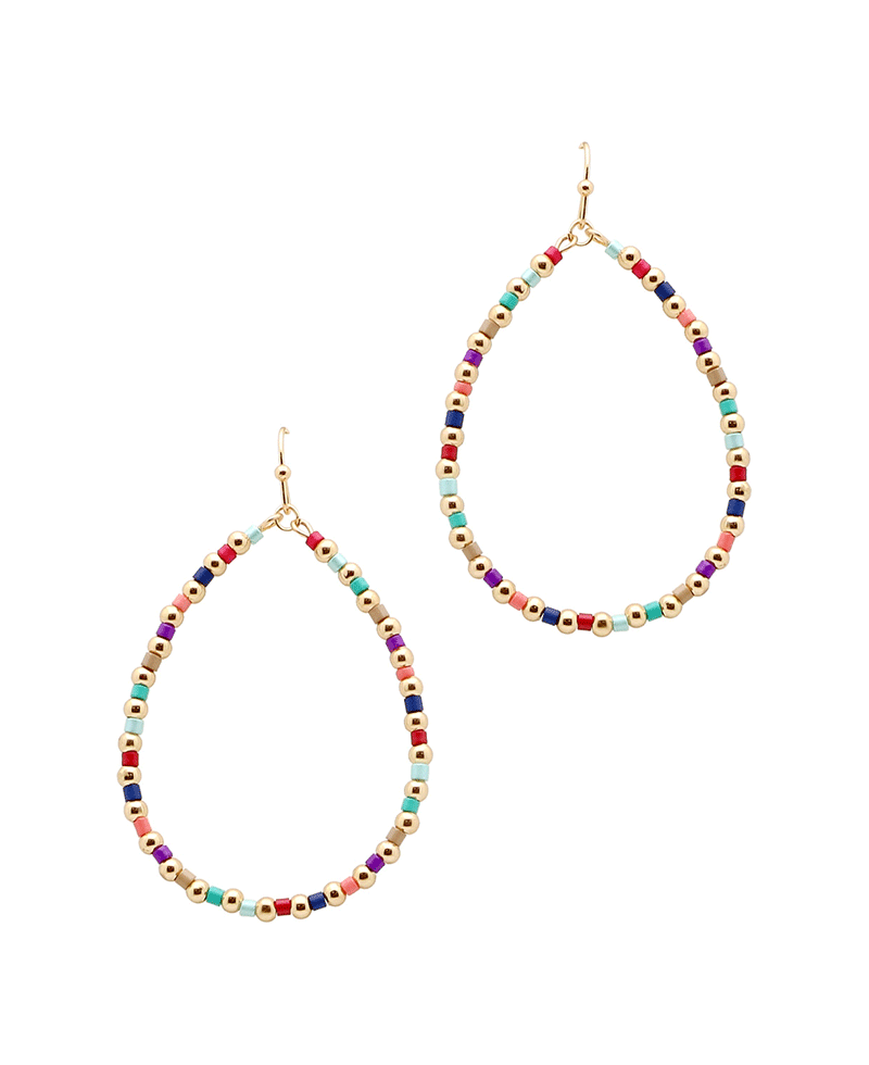 Teardrop Glass & CCB Bead Earring