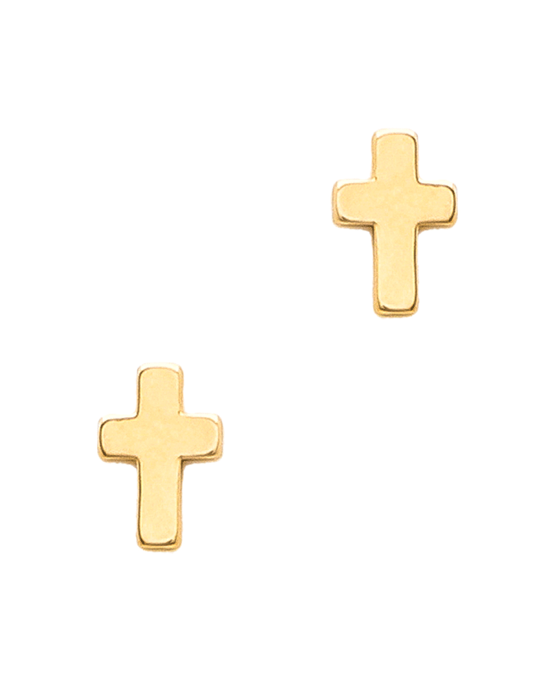 Cross Metal Post Earring