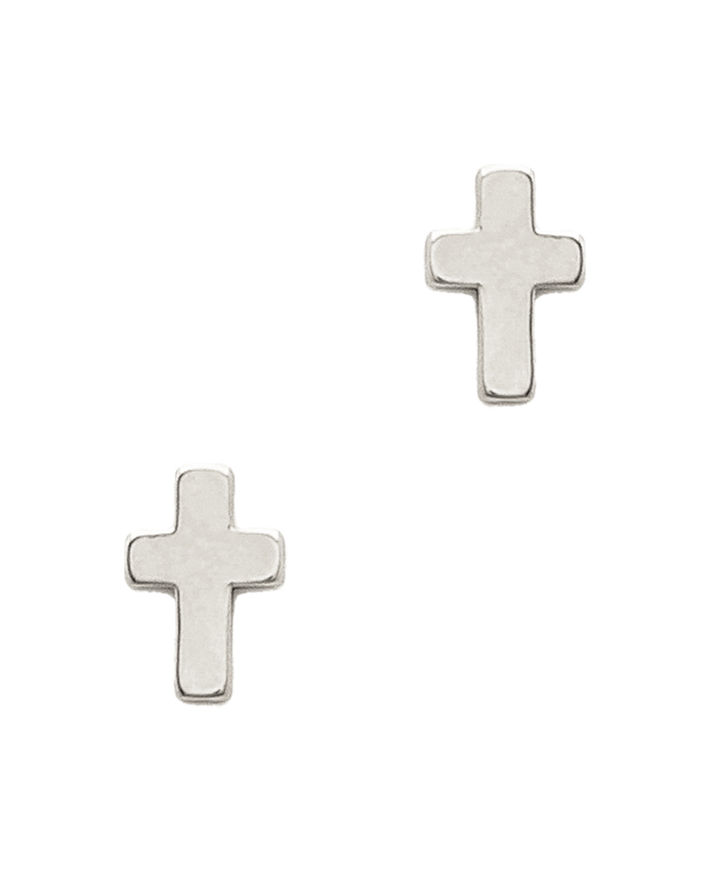 Cross Metal Post Earring