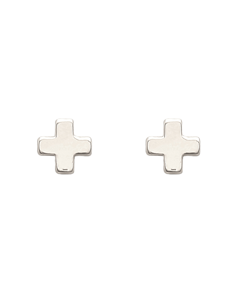 Cross Metal Post Earring