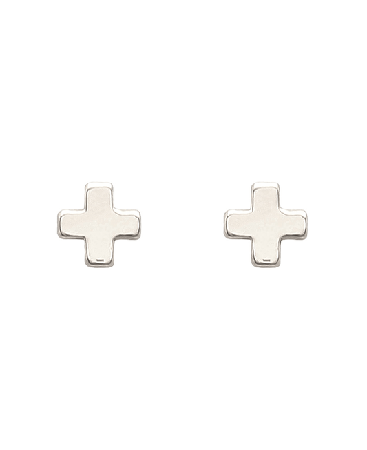 Cross Metal Post Earring