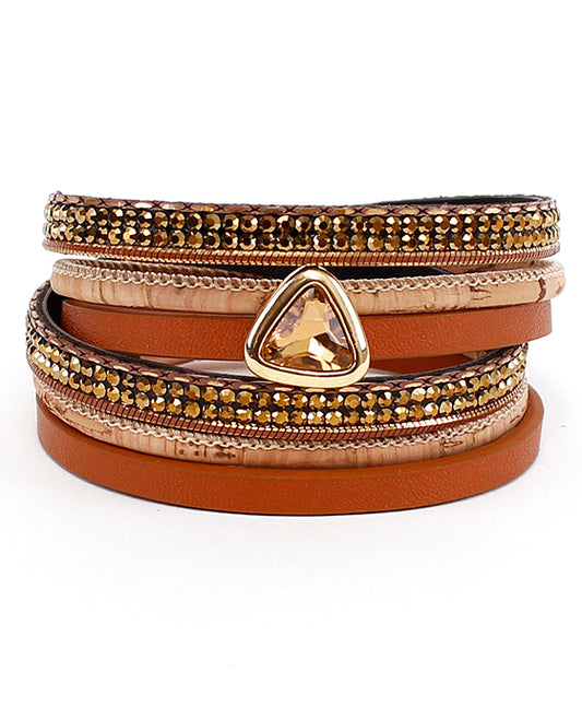 Twisted Multi Strap Leather Bracelet