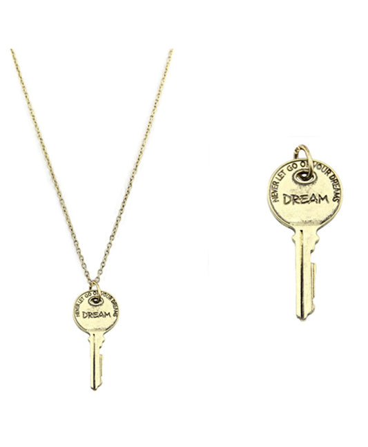 Message Key Pendant Necklace - DREAM