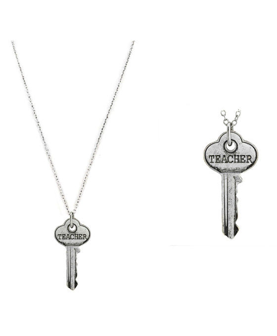 Message Key Pendant Necklace -TEACHER