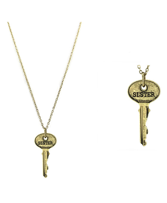 Message Key Pendant Necklace - SISTER