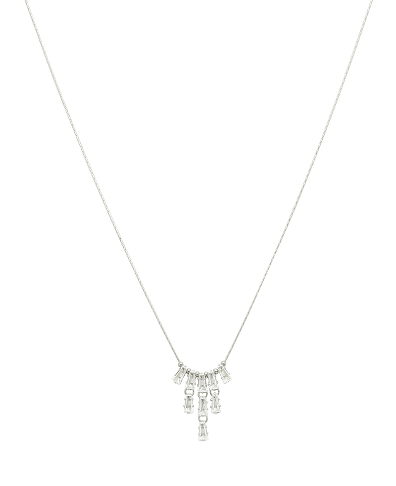 Rhinestone Baguette Short Necklace