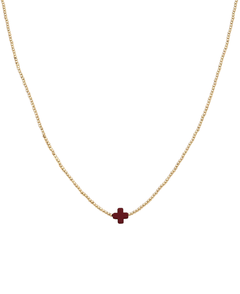 Cross Accent Short Necklace