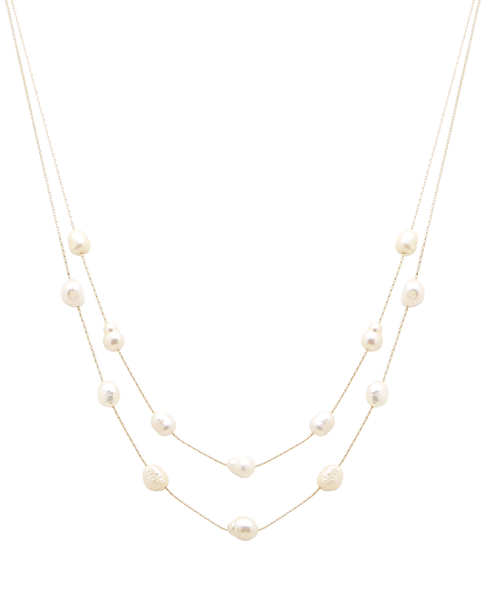 Layered Fresh Water Pearl Short Necklace