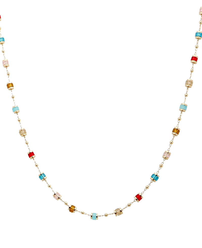 Multi Bead Short Necklace