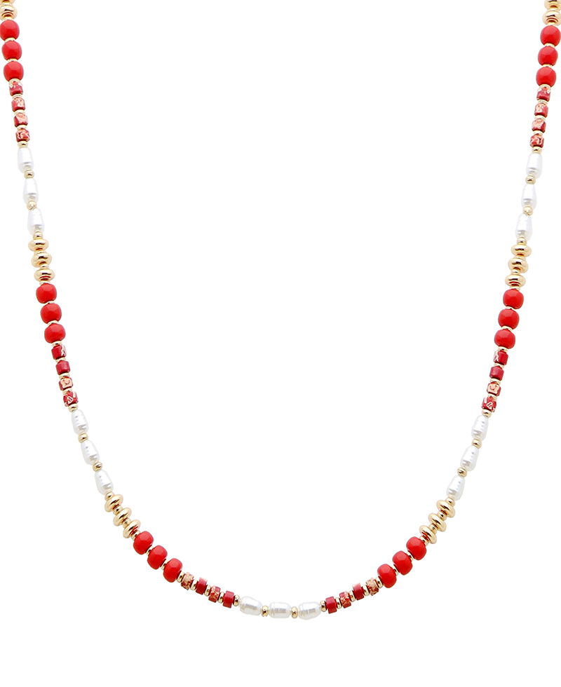 Multi Bead Short Necklace