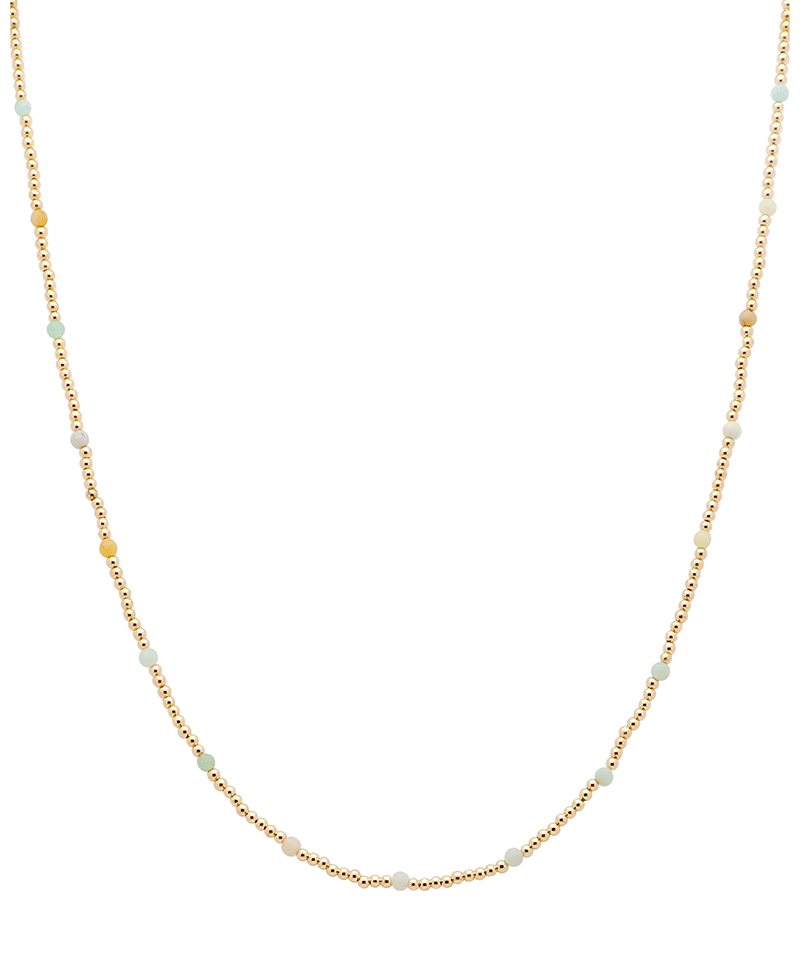 Stone & CCB Ball Short Necklace