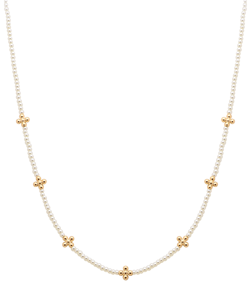 CCB Cross Stations Pearl Short Necklace