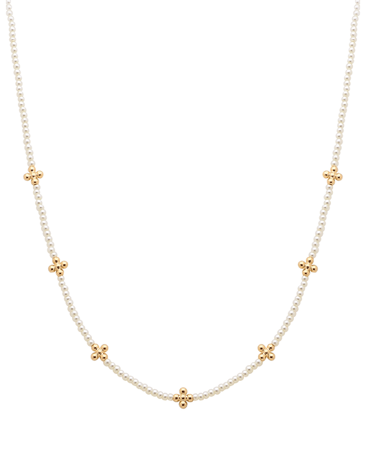 CCB Cross Stations Pearl Short Necklace