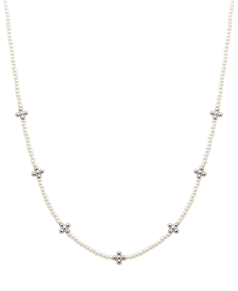 CCB Cross Stations Pearl Short Necklace