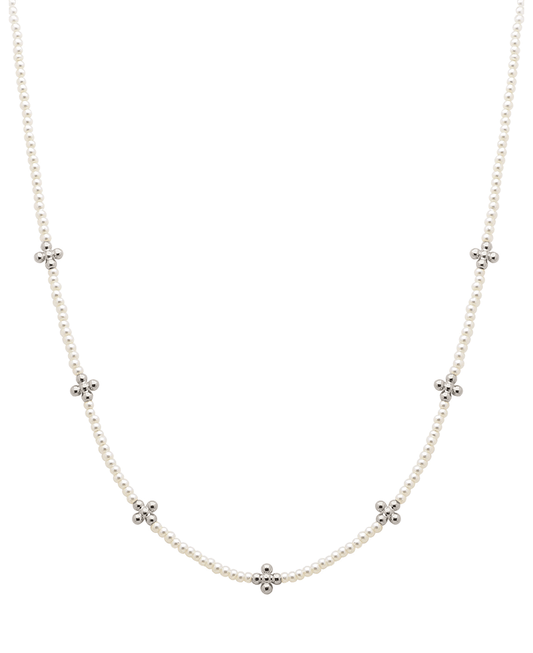 CCB Cross Stations Pearl Short Necklace