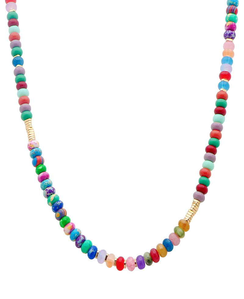 Glass Beads Short Necklace