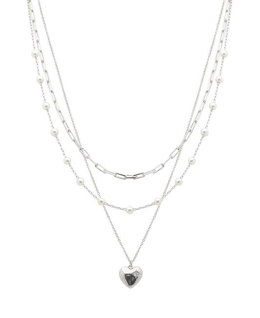 Heart Pendant Layered Short Necklace