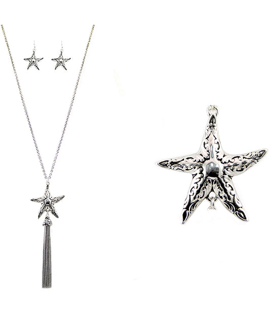 Starfish Spoon Tassel Necklace Set