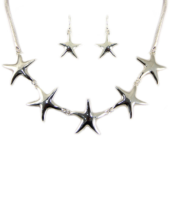 Starfish Theme High Polished Necklace Set