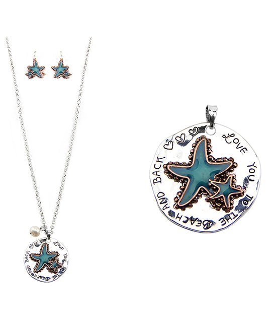 Rustic Starfish Necklace Set