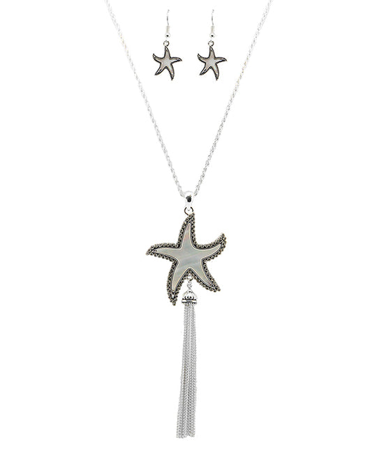 Starfish Necklace Set w/ Tassel