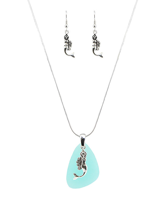 Mermaid Sea Glass Necklace Set